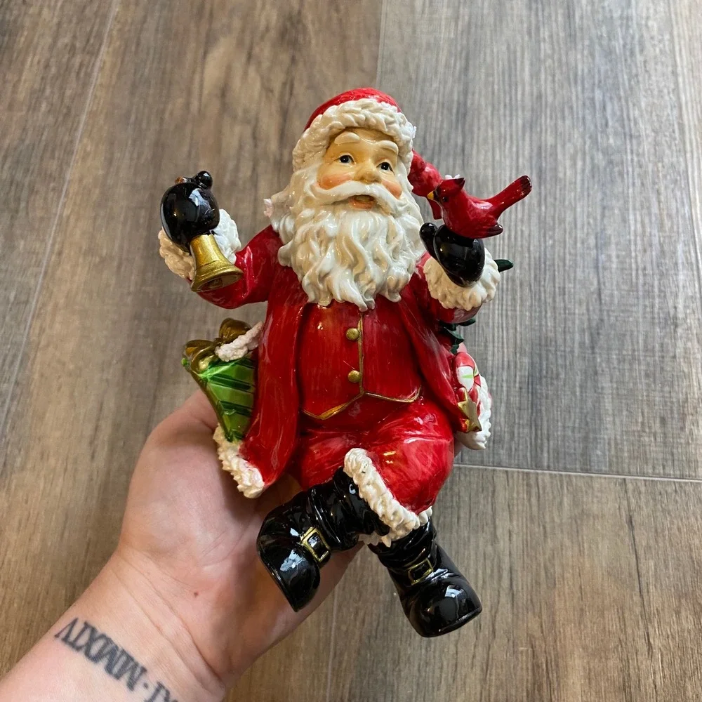 Home Interiors Santa Claus Figurine Stocking Holder, NEW, Christmas Decor